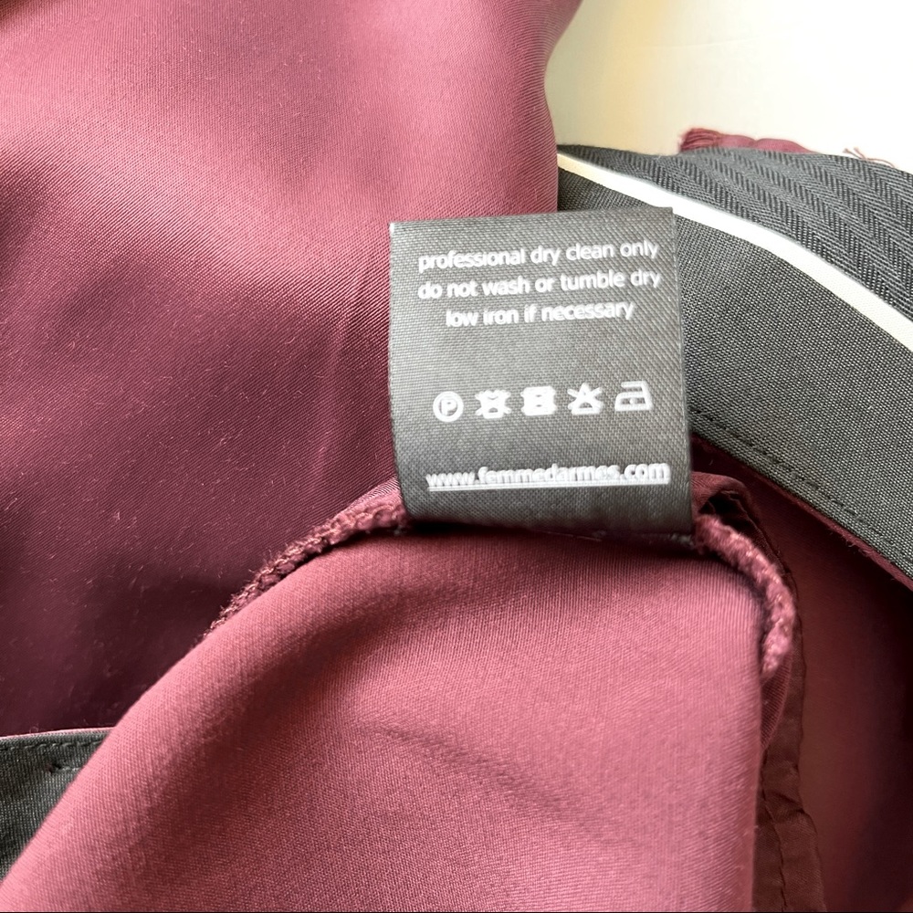 Femmes D’armes Bordeaux Satin Pants - Picture 8 of 10